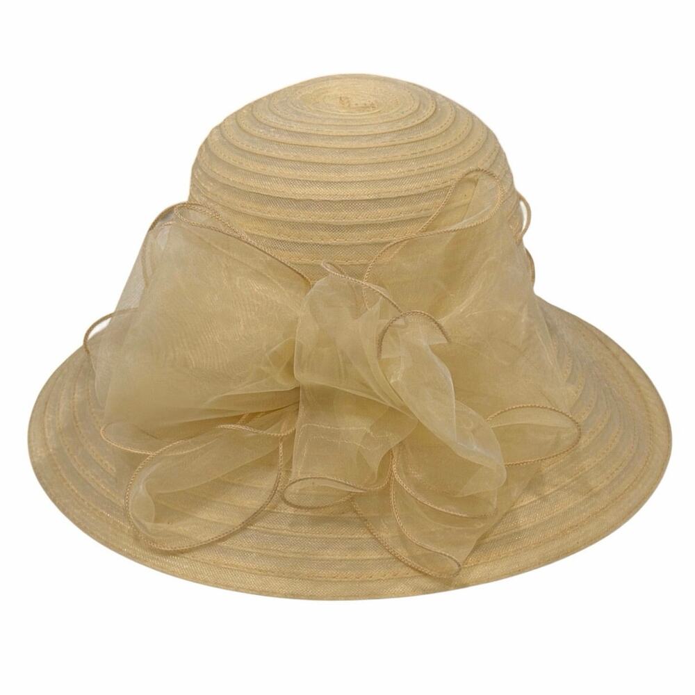 Forbusite women’s church hat with organza bow